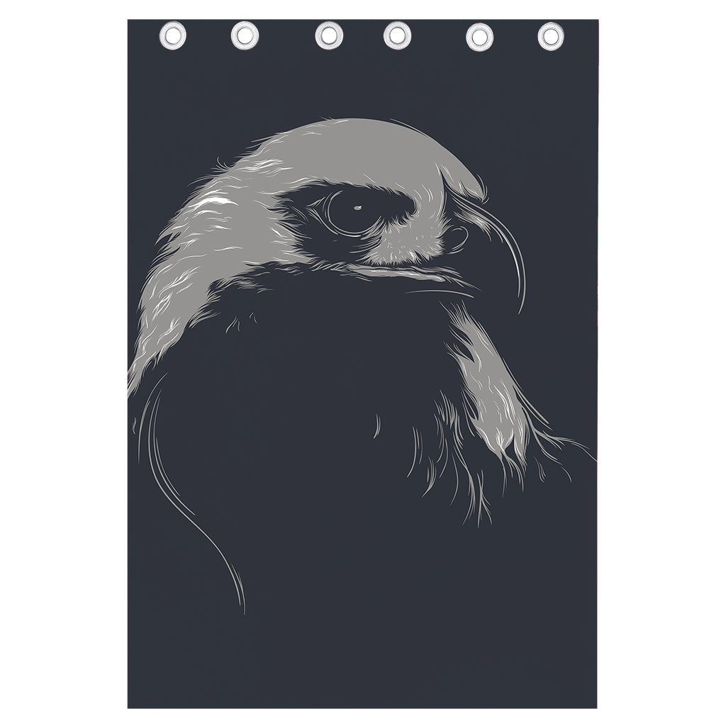 Monochrome Eagle Print Curtain