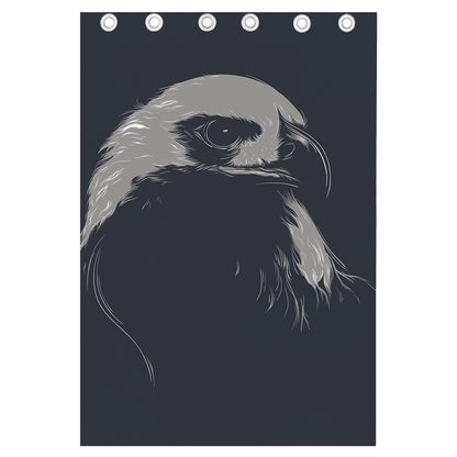 Monochrome Eagle Print Curtain
