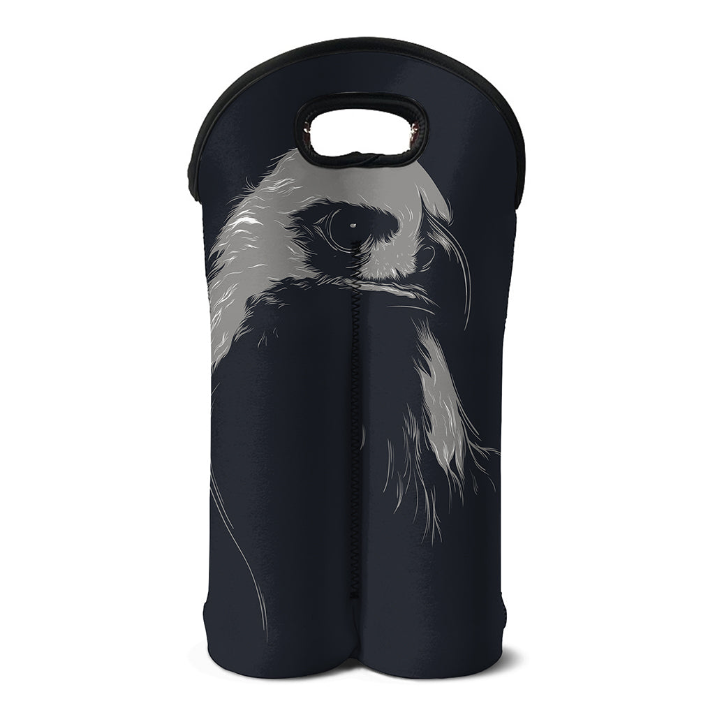 Monochrome Eagle Print Double Neoprene Wine Tote