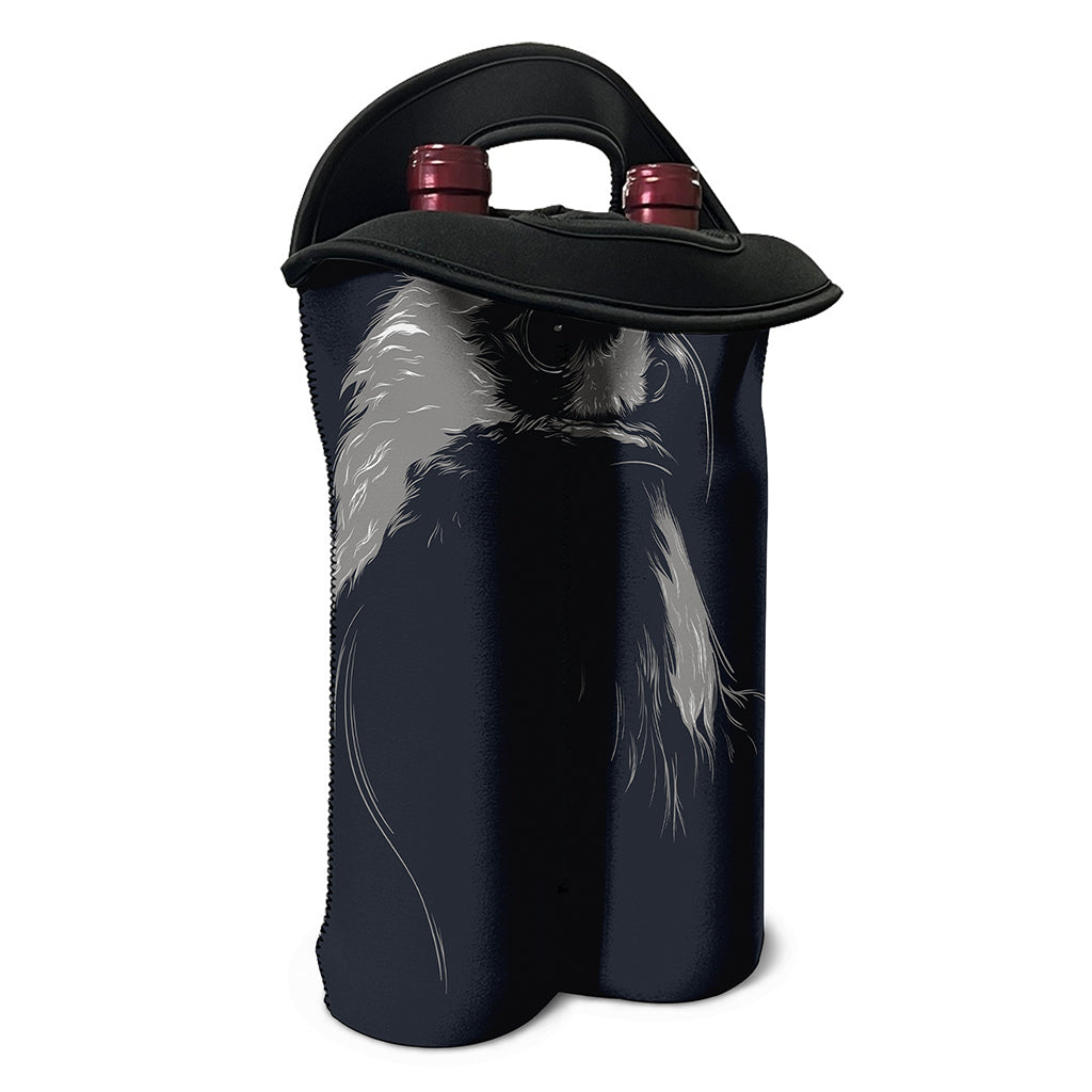 Monochrome Eagle Print Double Neoprene Wine Tote