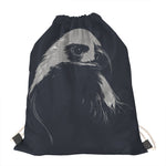 Monochrome Eagle Print Drawstring Bag