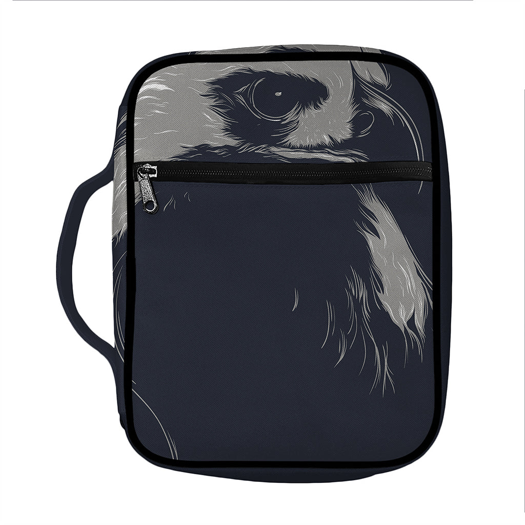 Monochrome Eagle Print Front Pocket Bible Bag