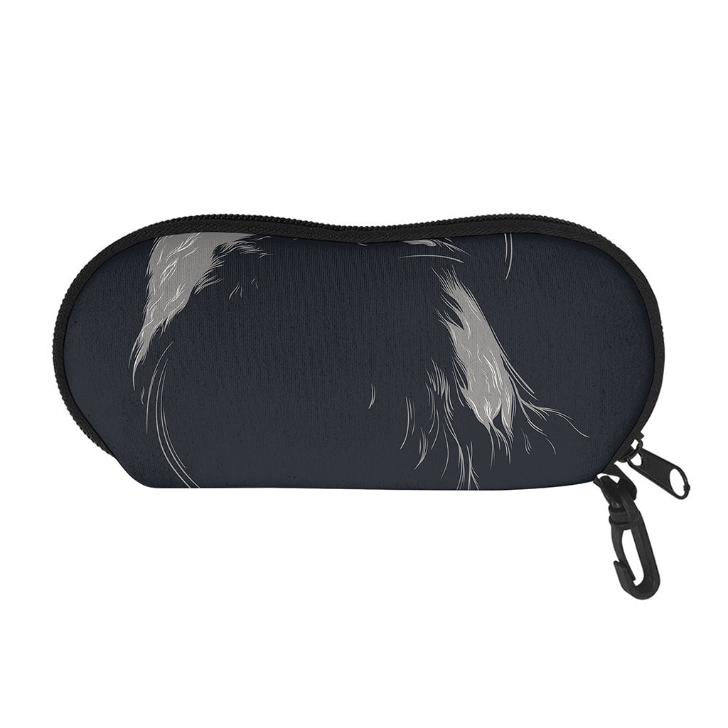 Monochrome Eagle Print Glasses Case