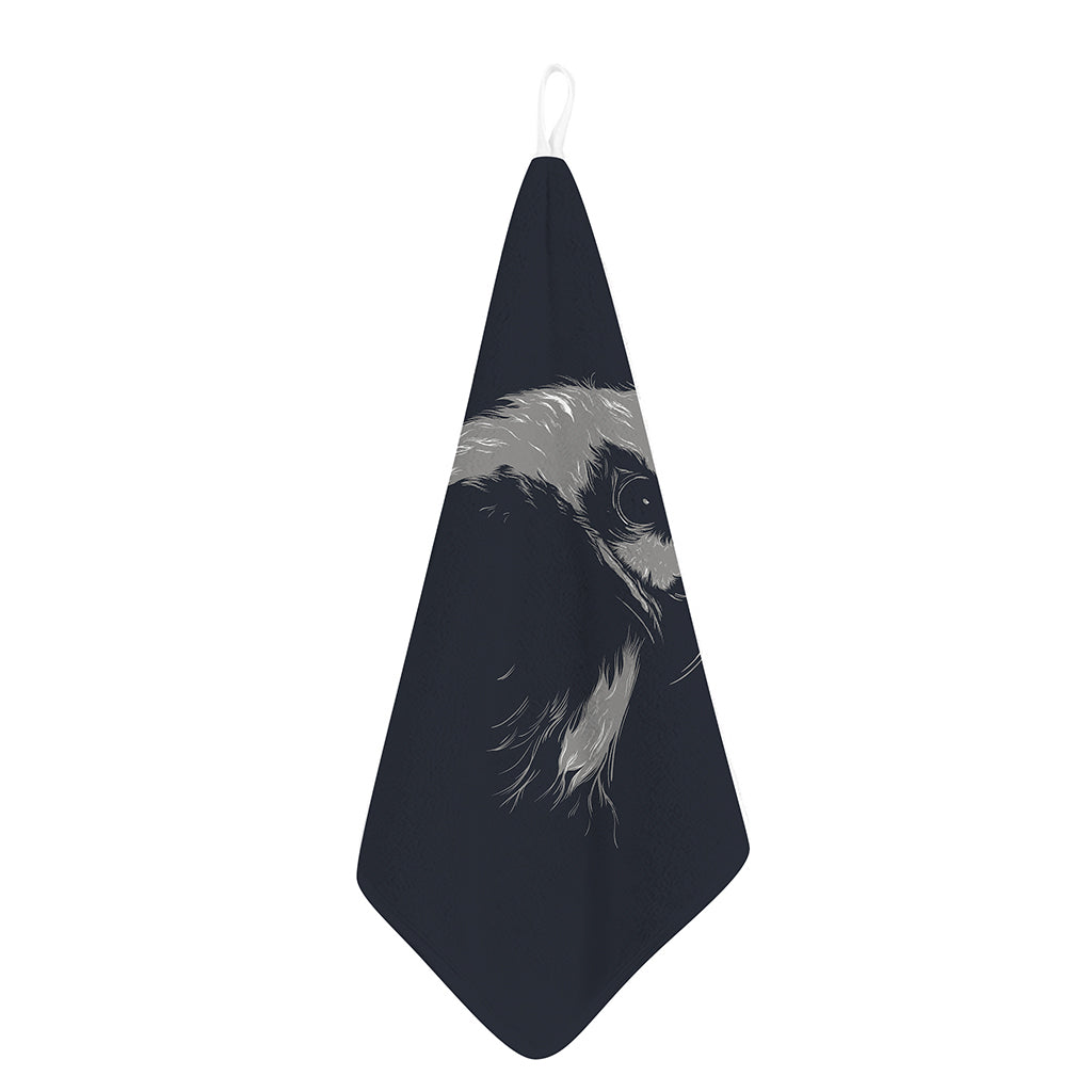 Monochrome Eagle Print Hand Towel