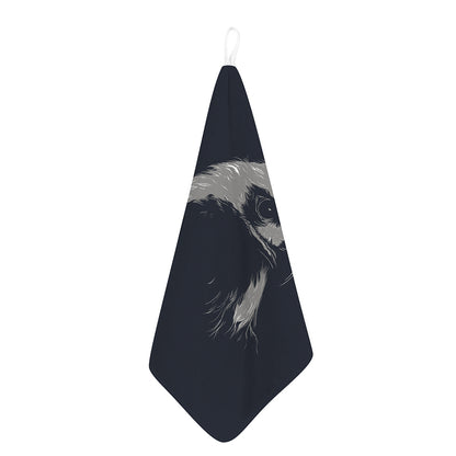 Monochrome Eagle Print Hand Towel
