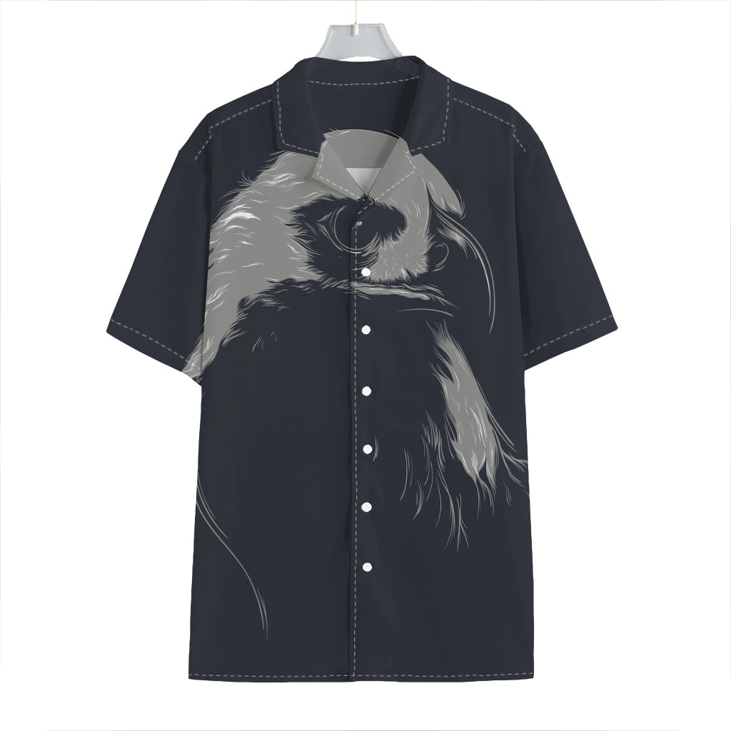Monochrome Eagle Print Hawaiian Shirt