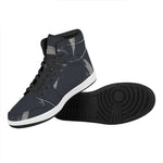 Monochrome Eagle Print High Top Leather Sneakers
