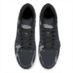 Monochrome Eagle Print High Top Leather Sneakers