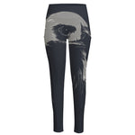 Monochrome Eagle Print High-Waisted Pocket Leggings