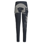 Monochrome Eagle Print High-Waisted Pocket Leggings