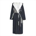 Monochrome Eagle Print Hooded Bathrobe