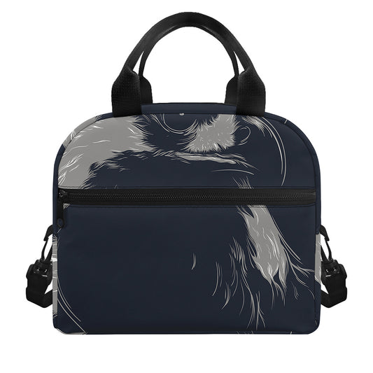 Monochrome Eagle Print Insulated Lunch Bag