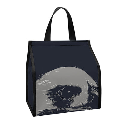 Monochrome Eagle Print Insulated Lunch Tote