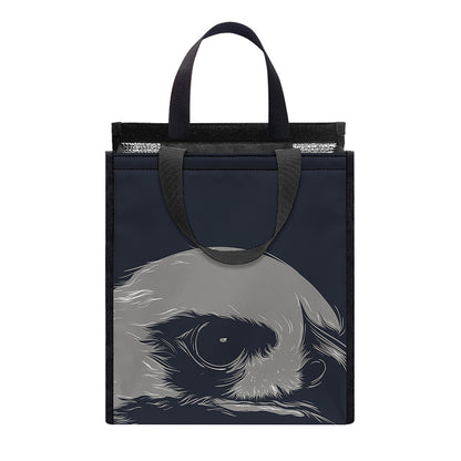 Monochrome Eagle Print Insulated Lunch Tote