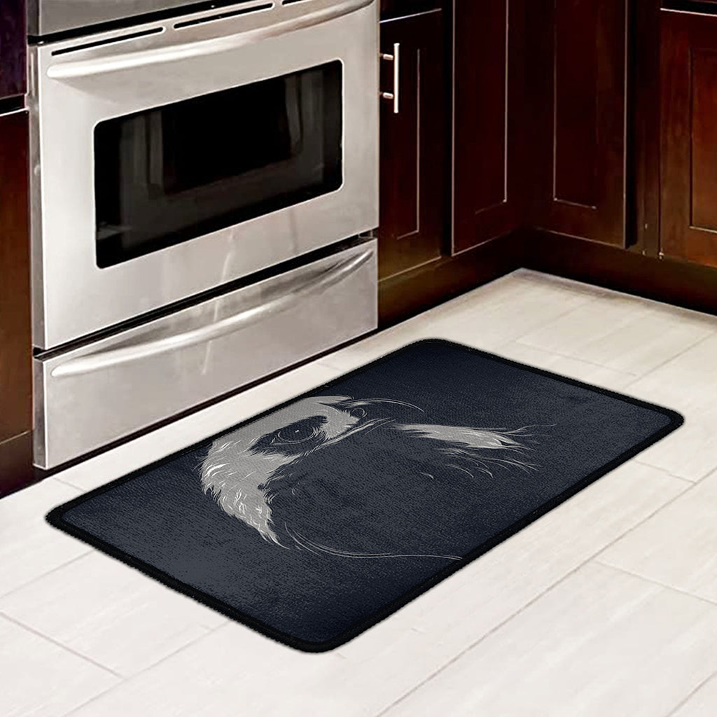 Monochrome Eagle Print Kitchen Mat