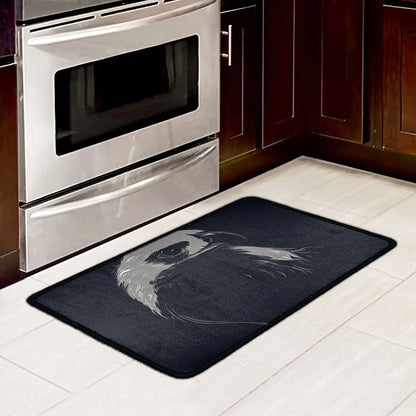 Monochrome Eagle Print Kitchen Mat
