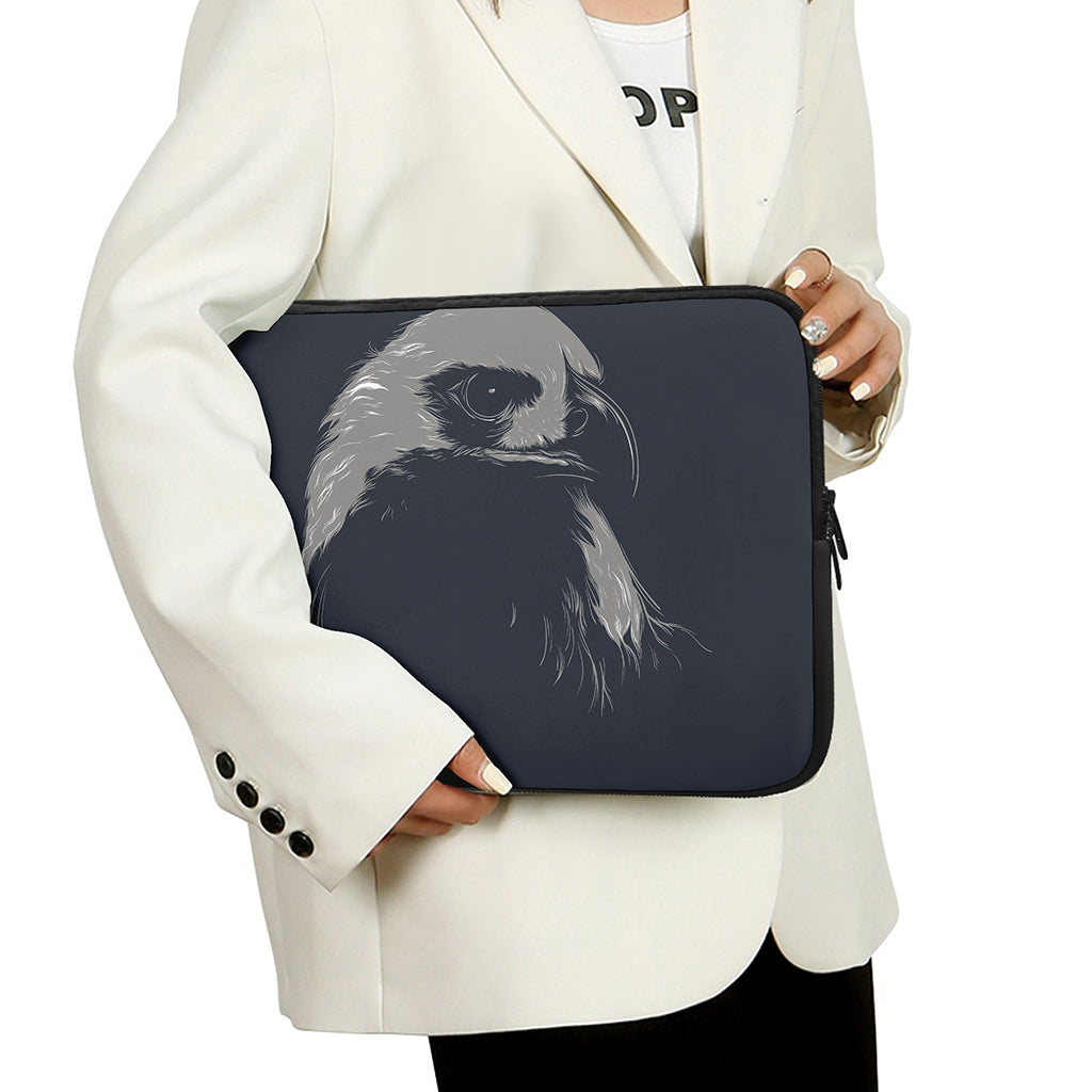 Monochrome Eagle Print Laptop Sleeve
