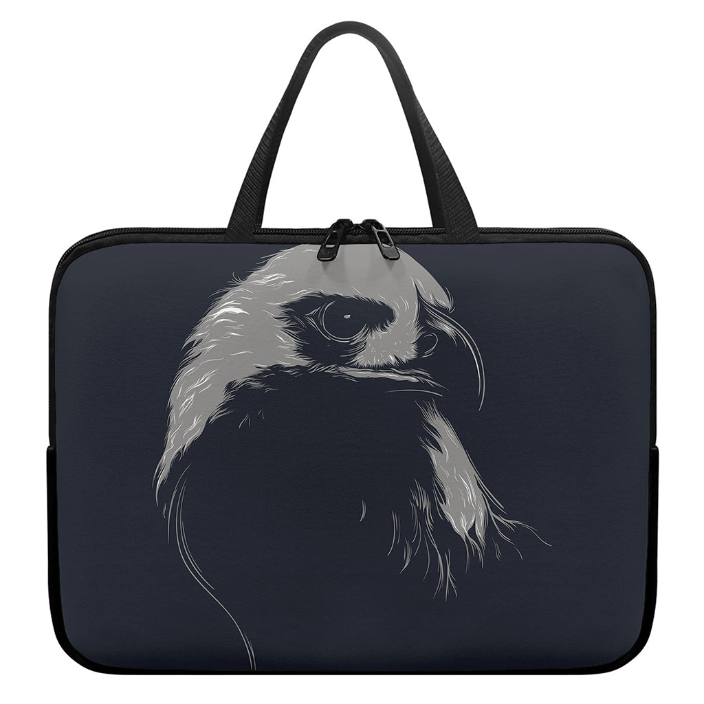 Monochrome Eagle Print Laptop Sleeve With Handle