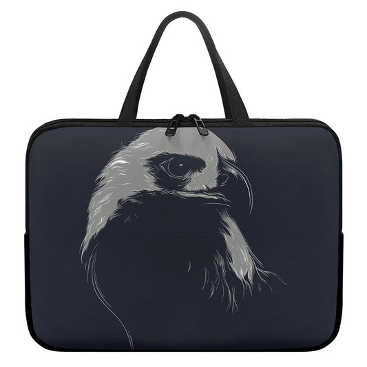 Monochrome Eagle Print Laptop Sleeve With Handle