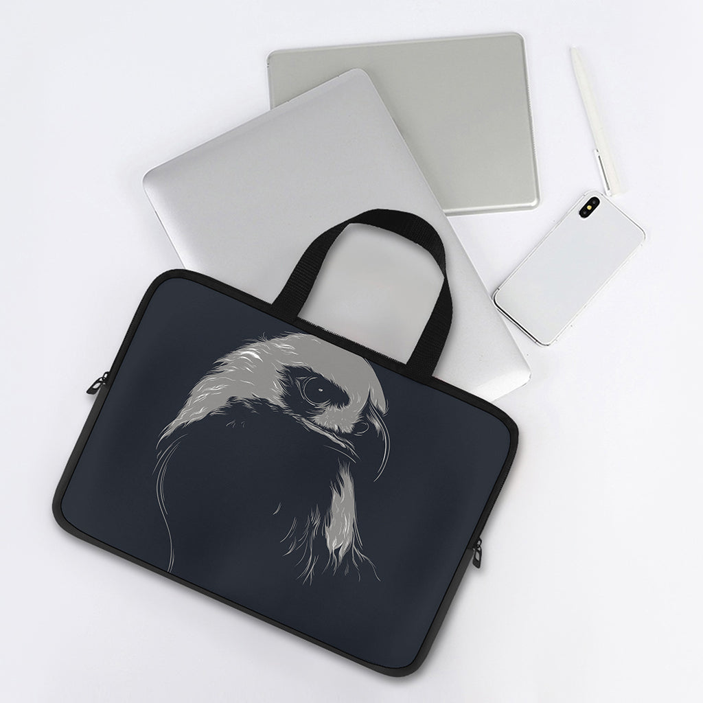 Monochrome Eagle Print Laptop Sleeve With Handle