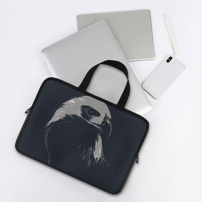 Monochrome Eagle Print Laptop Sleeve With Handle