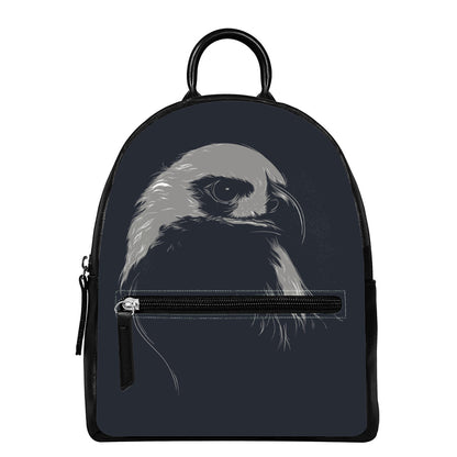 Monochrome Eagle Print Leather Backpack