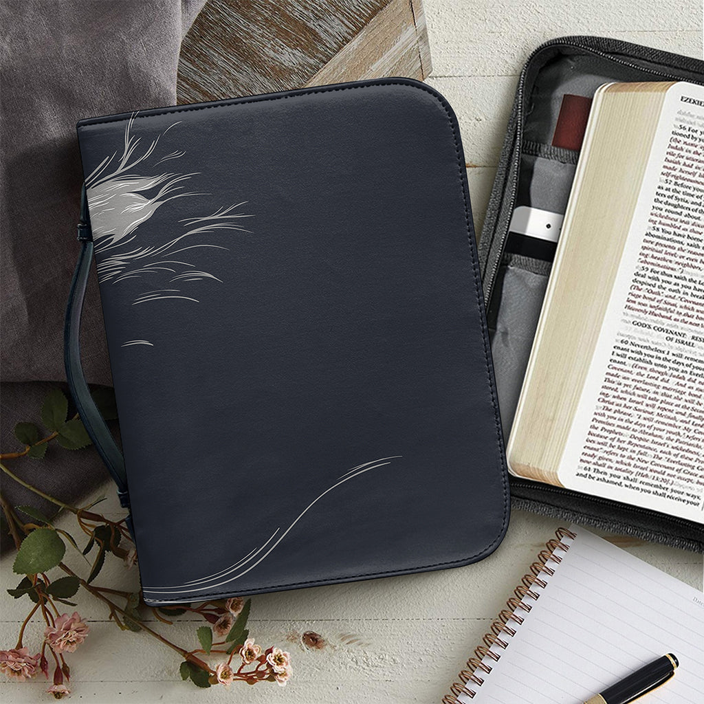 Monochrome Eagle Print Leather Bible Cover