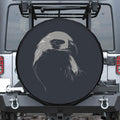 Monochrome Eagle Print Leather Spare Tire Cover