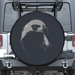 Monochrome Eagle Print Leather Spare Tire Cover
