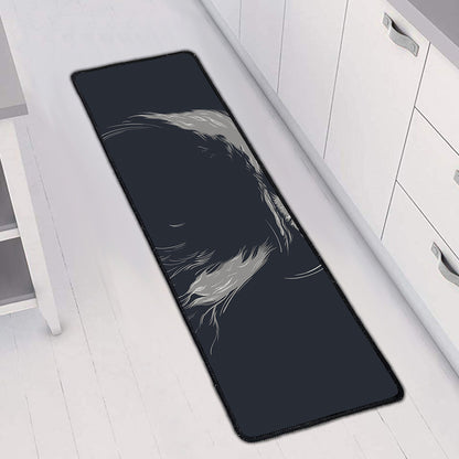 Monochrome Eagle Print Long Kitchen Mat
