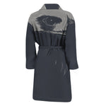 Monochrome Eagle Print Men's Bathrobe