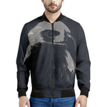 Monochrome Eagle Print Men's Bomber Jacket