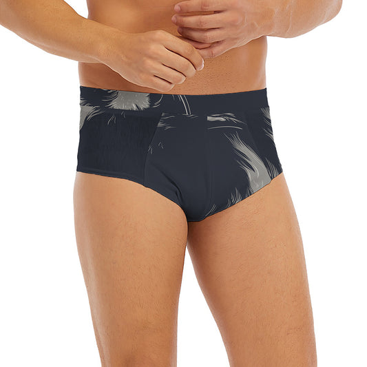 Monochrome Eagle Print Men's Briefs