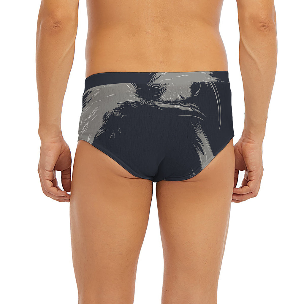 Monochrome Eagle Print Men's Briefs