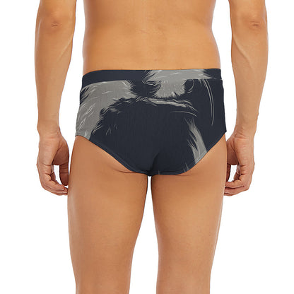 Monochrome Eagle Print Men's Briefs