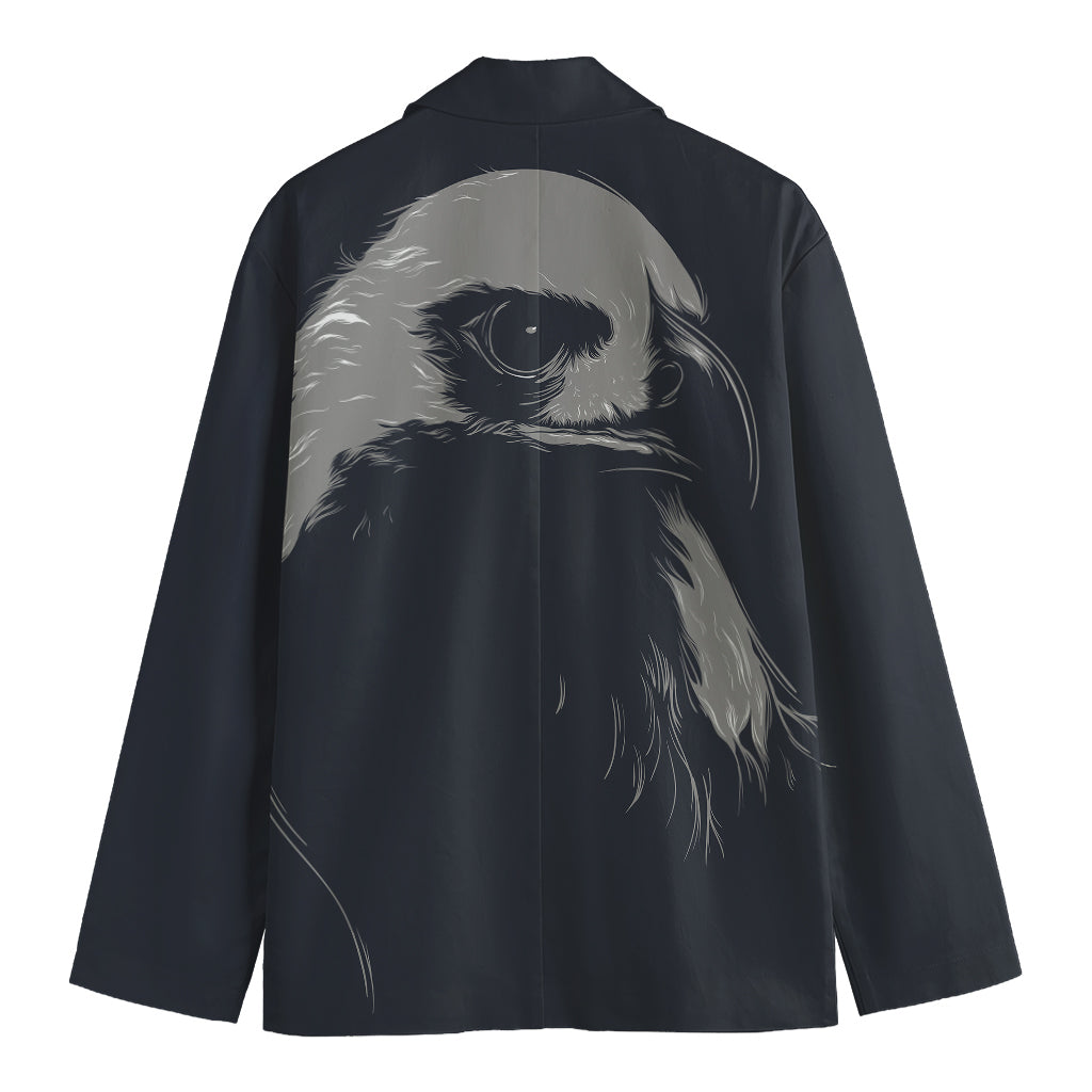 Monochrome Eagle Print Men's Cotton Blazer