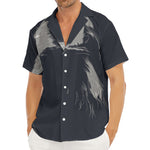 Monochrome Eagle Print Men's Deep V-Neck Shirt