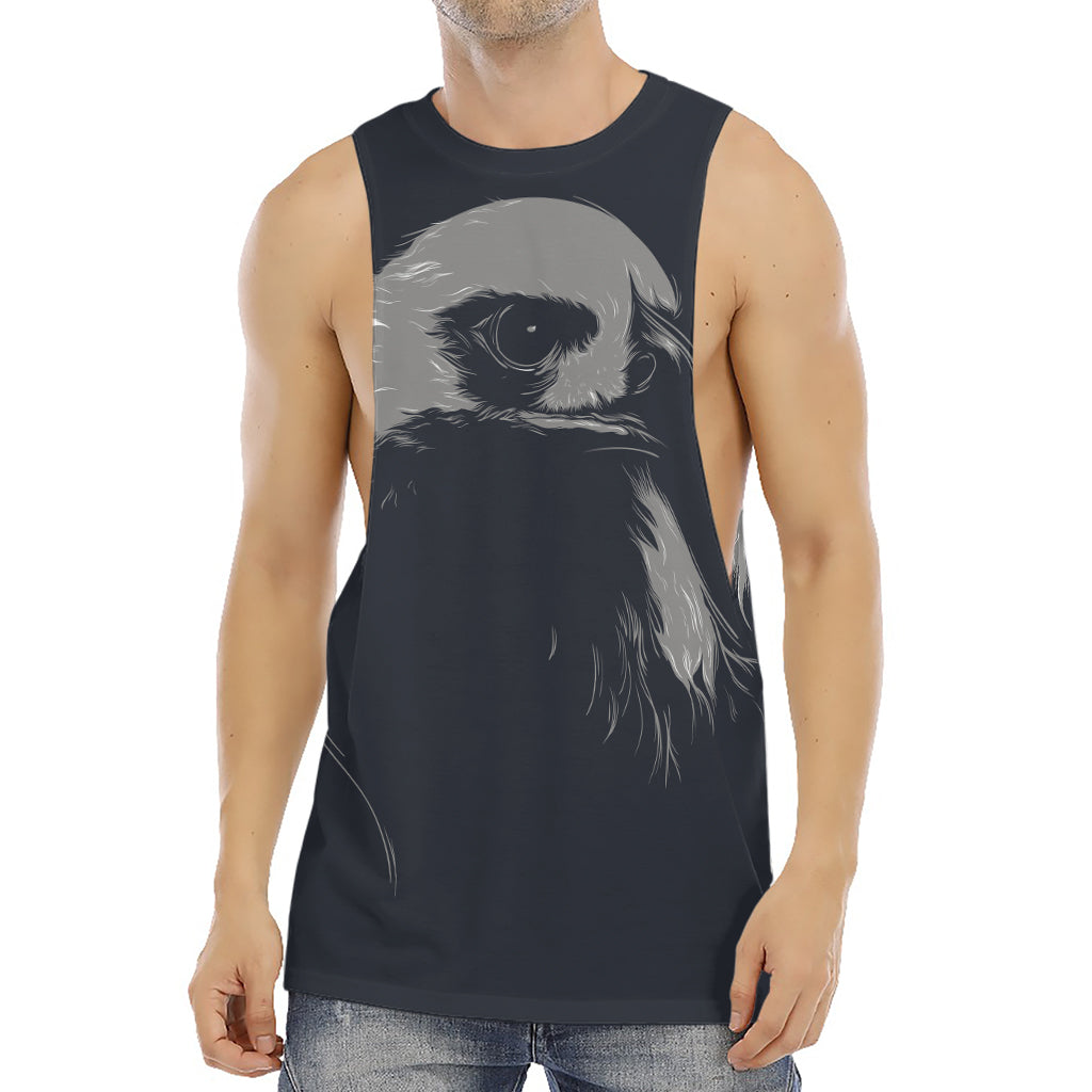 Monochrome Eagle Print Men's Muscle Tank Top