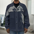 Monochrome Eagle Print Men's Shirt Jacket