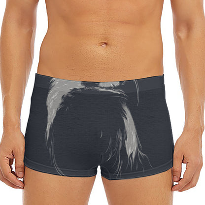 Monochrome Eagle Print Men's Short Boxer Briefs