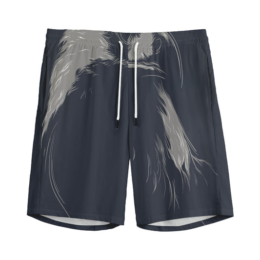 Monochrome Eagle Print Men's Sports Shorts
