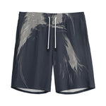 Monochrome Eagle Print Men's Sports Shorts