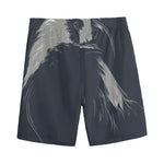 Monochrome Eagle Print Men's Sports Shorts