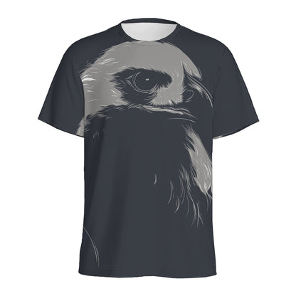 Monochrome Eagle Print Men's Sports T-Shirt