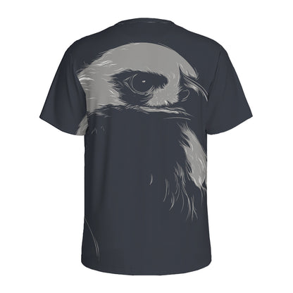 Monochrome Eagle Print Men's Sports T-Shirt