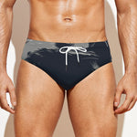 Monochrome Eagle Print Men's Swim Briefs