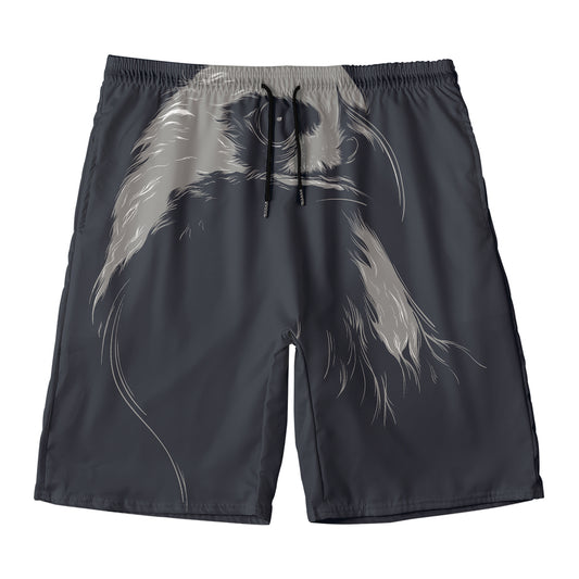 Monochrome Eagle Print Men's Swim Trunks