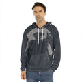 Monochrome Eagle Print Men's Velvet Pullover Hoodie