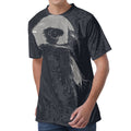 Monochrome Eagle Print Men's Velvet T-Shirt