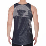 Monochrome Eagle Print Men's Velvet Tank Top